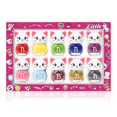 BABLIE 貓咪兒童指甲油10件組禮盒, 1個, 混合色