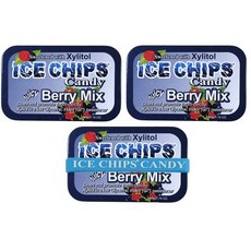 아이스 칩스 자일리톨 캔디 틴 5.28 온스 총량 (베리 믹 ICE CHIPS Xylitol Candy Tins 5.28 oz total (Berry Mix 3 Pack) - I, 베리믹스, 1개, 281.23g