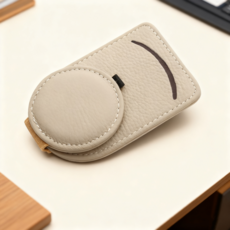 차량용 선글라스 클립 선바이저 클립 차량용 안경거치대 케이스, 1개, 리얼 가죽 베이지02