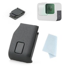 GoPro Hero 7용 사이드 도어 커버 USB 포트 보호 교체 5 6 7 카메라 액세서리 부품 렌즈 프로텍터 포함 (블랙) 311226