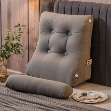 역류방지 베개 다용도 역류성식도염 쿠션 침대 등받이, 55x60x26cm 원형쿠션 포함, 중회색