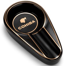 COHIBA單支雪茄煙灰缸 台灣公司貨 陶瓷菸灰缸 便攜雪茄菸灰缸, 1個, 黑高霸, 黑