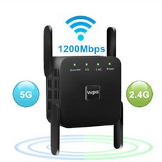 5G 와이파이 원격 제어 리피터 무선 증폭기 5Ghz 장거리 확장기 1200M 부스터 홈 인터넷 신호, [02] 2.4G 5G EU  PLUG, 1개