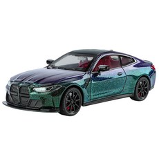 마이카 다이캐스트 합금 1:24 BMW M4 모델 자동차 모형 피규어 장식, 1개, 03.그린퍼플