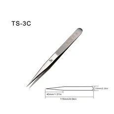 일본 RHINO RP 시리즈 핀셋 전자 제품용 내산성 항자성 고정밀 직선 엘보 지그, 07 ESD--18 1.5MM