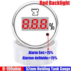 알람 라이트가있는 52MM 맞춤 용 센서 레벨 게 장치 탱크 보트 190o 홀딩 물 0 송신기 하수 폐기물 HTG, 4.0-190ohm WS, 0 190o WS 2