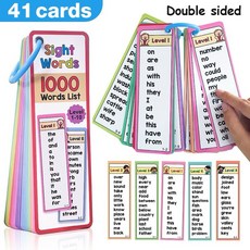 兒童英文高頻詞閃卡 1000字 分級學習 41張 雙面 幼兒早教學習卡, 1個