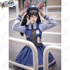嘉義出貨 成人 動物城朱迪cos套裝 二次元卡通角色連衣裙迪士尼cos服成人