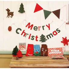 原品生活 聖誕掛飾 Merry Christmas 字母拉旗, 1個, 聖誕佳節