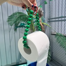 이지유 비즈 구슬 두루마리 휴지 걸이 (+매직후크) 무타공 벽걸이 홀더, 그린, 1개