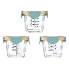 LocknLock 樂扣樂扣 Little Luv幼兒扣蓋保鮮罐, 3個, 天藍色, 260ml