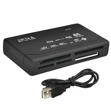 USB 2.0 외장 미니 마이크로 SD M2 MMC XD CF용 올인원 메모리 카드 리더, 01 China Mainland, 01 Black