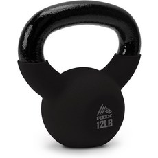 RBX 네오프렌 케틀벨 넓은 손잡이 언 코어 평평한 바닥 모든 피트니스 레벨에, Black, 12.0 Pounds