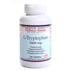 Protocol For Life Balance L-色胺酸補充錠 1000mg, 60顆, 1罐