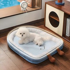 Surkat 분리 가능한 블루 큐티티 강아지 쿨매트 고양이 쿨방석 대형, 1개