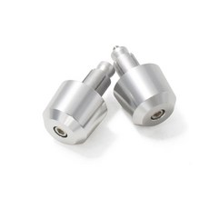 오토바이 핸들 바 엔드 플러그 무게추 핸들 바 그립 캡 진동 방지 실더 플러그 1 세트, 실버