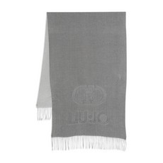 리우조 로고 자수 프린지 스카프