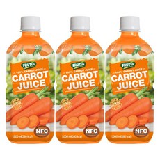 프루티아 100% NFC 착즙 당근 주스 즙 당근 원액, 3개, 1L