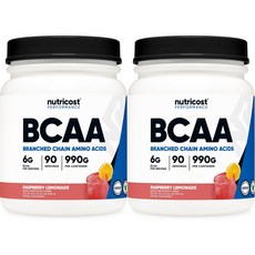 뉴트리코스트 고흡수 BCAA 파우더 라즈베리레몬에이드, 990g, 2개