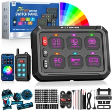 MICTUNING P1Y6/8/12포드 스위치 패널 무선 리모컨 앱 제어 회로 박스 RGB 토글 릴레이 시스템 트럭용, 01 China Mainland, 03 6Pods