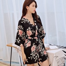 러빙랩 벨리샤 여성 골프 샤워 호텔 가운, 블랙