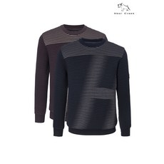 힐크릭 남성골프웨어 겨울니트로고헨리로고스트라이프라운드스웨터