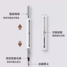 多功能清耳機潔筆2代藍牙耳機清潔筆便攜多功能除塵工具3合一, 1個, 如圖, 黑色裸筆