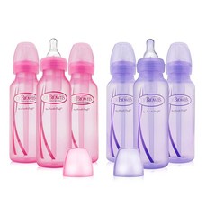 닥터 u2019s 내추럴 플로우 항콜릭 옵션+ 좁은 젖병 8온스/250mL 레벨 1 슬로우 플로우 유두, 6 Pack Options Bottles, 6 Count (Pack of 1)