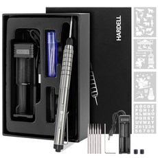 하델 각인 펜 USB 충전식 금속 목재 플라스틱 및 유리를 위한 37 000RPM 무선 도구 DIYer 초보자를 6개의 조각 비트와 4개의 스텐실로 50개 이상의 표면을