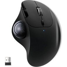 Ewin 트랙볼 마우스 Bluetooth & 2.4GHz 동시 연결 3대 지원 무선 마우스 정밀한 에르고노믹 디자인 7버튼 호환 (그레이), 1개