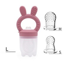 台灣FDA 贈3個網袋 咬咬樂 果汁咬咬樂 蔬果咬咬樂 副食品餐具, 兔子暗紅