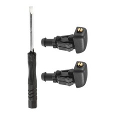 Edinstry 포드 F-150 2004–2013 크라운 빅토리아 플렉스 OE# 3W7Z17603AA 스크루 드라이버가 있는 전면 스프레이 제트 블랙 플라스틱 2개 1, Edinstry 포드 F-150 2004–2013, 크