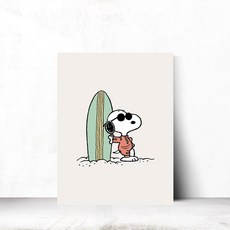 마지아갤러리 서핑 스누피그림 일러스트 팝아트 인테리어액자 캔버스 S 31x41cm
