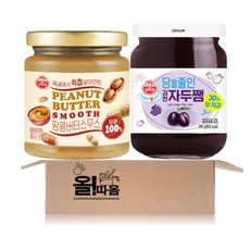 오뚜기 100% 땅콩버터 스무스 300g+라이트앤조이 당을 줄인 김천 자두쨈 290g 1개씩, 1세트, 590g