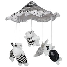 OLLIE BOLLIE 布製嬰兒安撫床鈴, 黑白