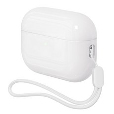 플레이360 에어팟프로 3 생팟느낌 세라미 케이스 스트랩세트 / 외부PC+내부실리콘 2중구조, 화이트