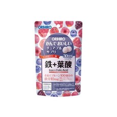 ORIHIRO 維他命C 藍莓 葉黃素 鐵 葉酸 膠原蛋白 水果糖 30日份, 1個, 莓果鐵＋葉酸, 120顆