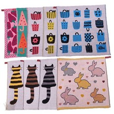 순면소재 주방용품 행주타올 고리형 핸드타올 유치원답례품 키친패브릭 면수건 가정용, 1개, 가방옐로