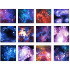 트윈은 우주 별자리 성운 무늬색종이 양면 12패턴 50장 종이접기, 1팩, 12색