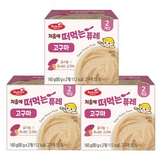 처음에 떠먹는 퓨레 부드러운 식감(소비기한 임박제품 특가할인), 160g, 3개, 고구마