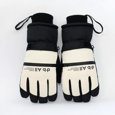 디브올 카드수납 스마트터치 방수 방한 스키 보드 커플장갑, 남성용 아이보리, 1개