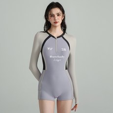 泳衣女新款游泳館運動連體長袖防曬保守泡溫泉大碼競速游泳裝