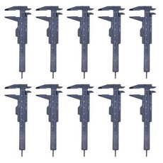 파스텔라 10개 플라스틱 버니어 캘 미니 플라스틱 캘 이중 스케일 측정 도구 학생용 주얼리 눈썹 스텐실 0-80mm / 0-3.15인치 블랙, FRS1313