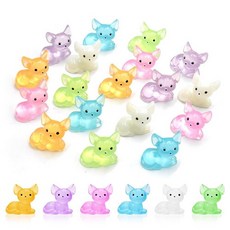 해외 HOMICO 18피스 미니 고양이 동물 야광 레진 인형집 마이크로 요정 정원 풍경 수족관 생일 장식 미국매장정품+ 1724454, .0001.고양이.