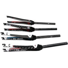 TEMANI 全碳纖維公路車死飛前叉 直管前叉 28.6*700C 輕量化設計 操控靈敏, 1個, 白紅色,12K亮光