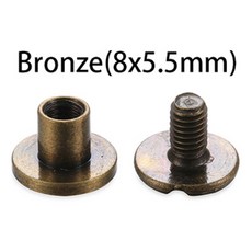 가죽 버튼 단단한 모자 스크랩북 지갑 장식 벨트용 나사 황동 20 리벳 네일 DIY 공예, bronze 8x5 5mm, 1개