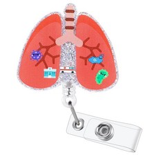 It Only Goes to Ten 재미있는 간호사 배지 릴 접이식 ID 카드 의료 홀더 악어 클립 포함 RN CNA ER ED 정신과 소아 통증 관리 종양학 1차 진료 NP, Lungs Cute