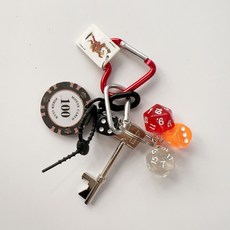 台灣出貨 原創卡通可愛好運籌碼幸運骰鑰匙扣 繞線扣 包包掛飾掛鏈情侶禮物 多面骰子吊飾 命運骰子包掛 骰子掛件, 1個, 幸運骰籌碼撲克款