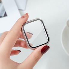 Apple Watch 彩色保護殼 鏤空半包殼 手錶殼, 星光色丨全包硬殼,40mm（S4/5/6/SE3）, 1個
