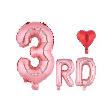 아트포유 1주년 첫돌 두돌 세돌 기념일 풍선 세트 4P, 1개, 핑크 골드 3rd